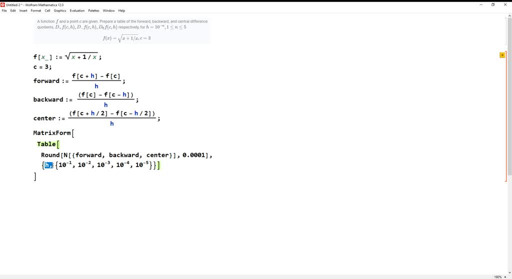 ⏩SOLVED:A function f and a point c are given. Prepare a table of the ...