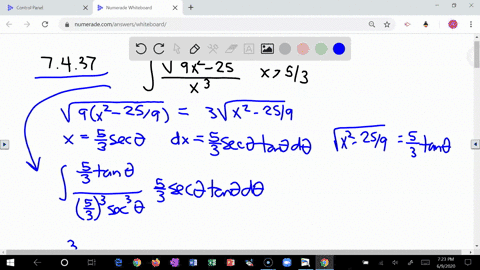 trigonometric-substitutions-evaluate-the-following-integrals-int-fracsqrt9-x2-25x3-d-x-xfrac53