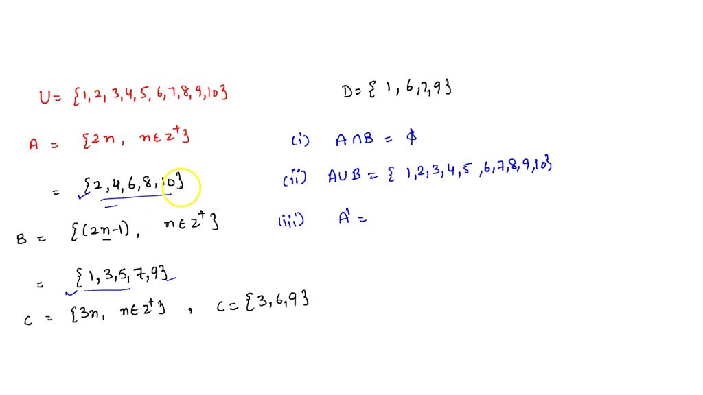 ⏩SOLVED:ε={1,2,3,4,5,6,7,8,9,10}, A={1,2,3,4}, B={2,4,6}. Show These ...