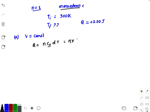 one-mole-of-an-ideal-monoatomic-gas-is-initially-at-300-mathrmk-find-the-final-temperature-if-200-ma