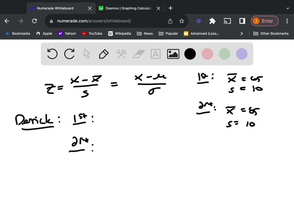 SOLVED:The first Stats exam had a mean of 65 and a standard deviation ...