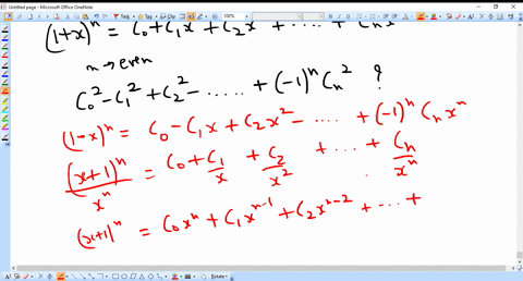 if-1xnc_0c_1-xc_2-x2ldotsc_n-xn-then-for-n-even-c_02-c_12c_22-ldots-1n-c_n2-is-equal-to-a-0-b-1n-2-n