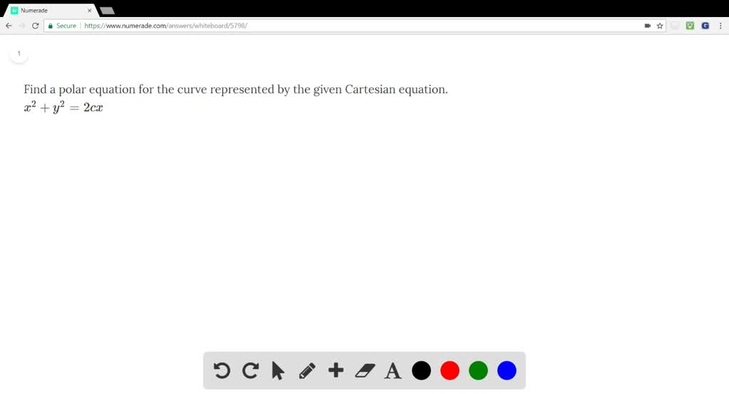 Solved Find A Polar Equation For The Curve Represented By The Given Cartesian Equation X 2 Y 2 2cx