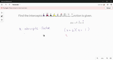 find-the-intercepts-of-the-parabola-whose-function-is-given-fxx27-x6