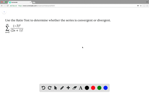 use-the-ratio-test-to-determine-whether-the-series-is-convergent-or-divergent-displaystyle-sum_n-0in
