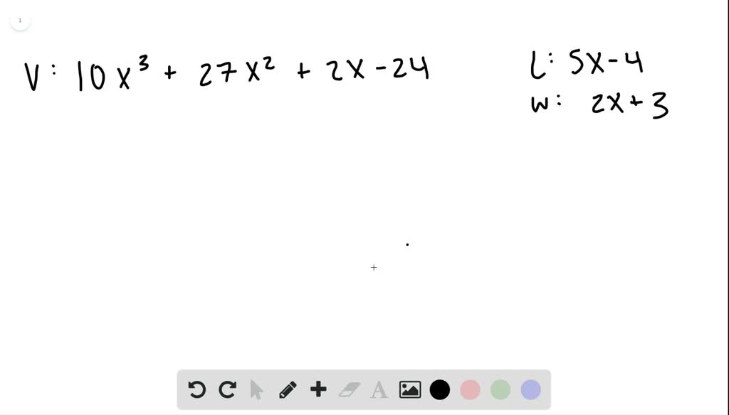SOLVED Use The Given Volume Of A Box And Its Length And Width To