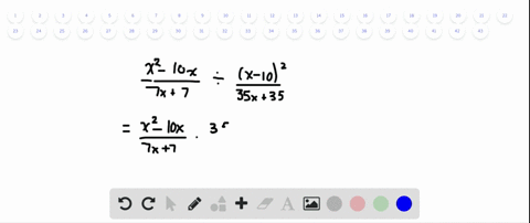 divide-and-then-simplify-if-possible-fracx2-10-x7-x7-div-fracx-10235-x35