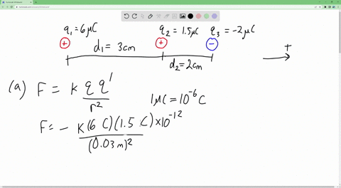 three-point-charges-lie-along-a-straight-line-as-shown-in-figure-mathrmp-2210-where-q_1600-mu-mathrm