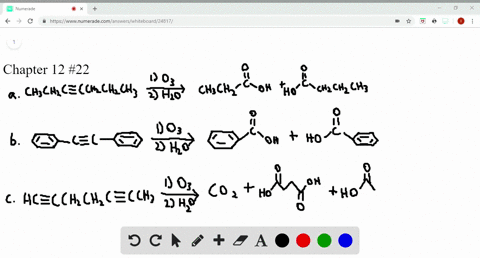 draw-the-products-formed-when-each-alkyne-is-treated-with-o_3-followed-by-h_2o