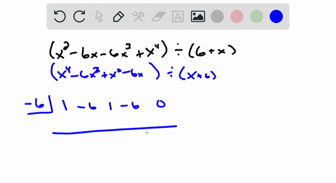 divide-using-synthetic-division-leftx2-6-x-6-x3x4right-div6x-5