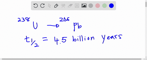 a-radiometric-dating-technique-uses-the-decay-of-mathrmu-238-to-pb-206-the-half-life-for-this-proces