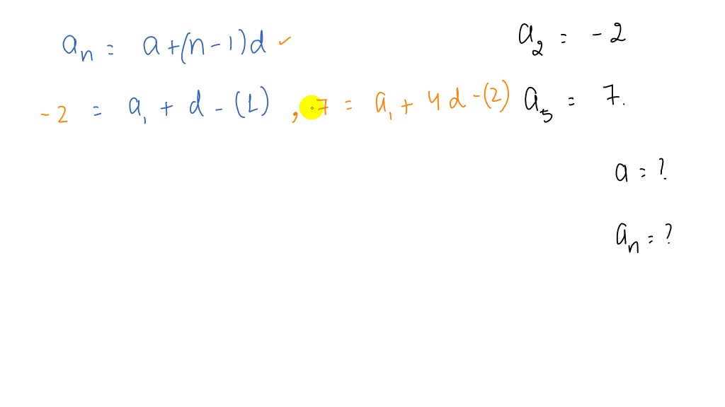 SOLVED:The second and fifth terms of an arithmetic sequence are -2 and ...