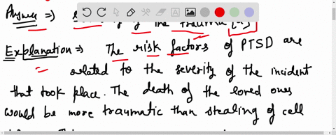 which-of-the-following-elevates-the-risk-for-developing-ptsd-a-severity-of-the-trauma-b-frequency-of