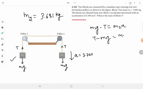 two-blocks-are-connected-by-a-massless-rope-running-over-two-frictionless-pulleys-as-shown-in-the--2