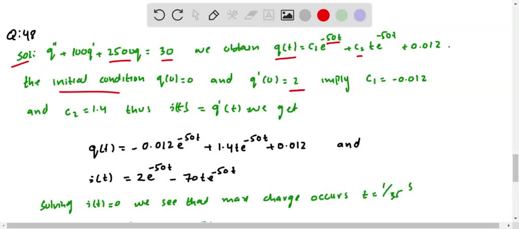 SOLVED:1: Find the charge q(t) on the capacitor and the current i(t) in ...