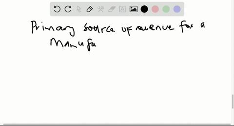 which-of-the-following-is-the-primary-source-of-revenue-for-a-manufacturing-business-a-the-productio