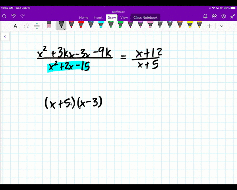 find-k-so-that-fracx23-k-x-3-x-9-kx22-x-15fracx12x5-2