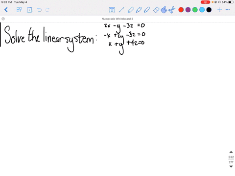solve-the-given-linear-system-by-any-method-beginarrayr-2-x-y-3-z0-x2-y-3-z0-xy4-z0-endarray