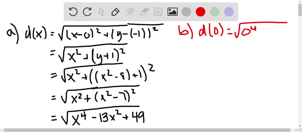 Solved Let P X Y Be A Point On The Graph Of Y X 2 8 A Express The