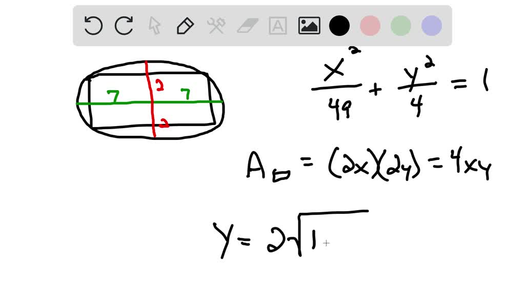 SOLVED:A rectangle is inscribed in an ellipse with major axis of length ...