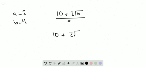 evaluate-the-radical-expression-when-a-2-and-b-4-frac102-sqrtba