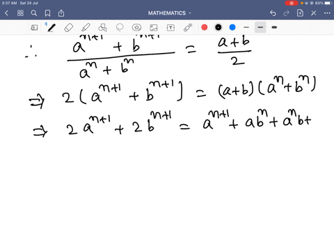 for-what-value-of-n-fracan1bn1anbn-is-the-arithmetic-mean-of-a-and-b