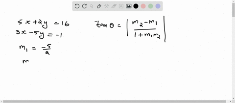 find-the-angle-theta-in-radians-and-degrees-between-the-lines-5-x2-y16-3-x-5-y-1