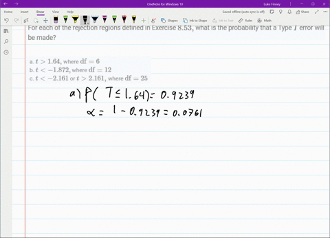 for-each-of-the-rejection-regions-defined-in-exercise-853-what-is-the-probability-that-a-type-i-erro