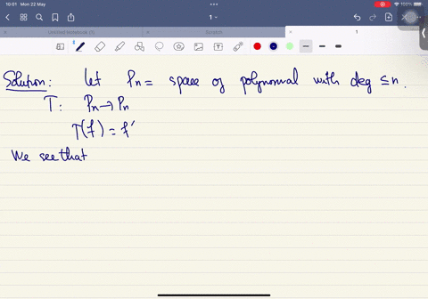 let-v-be-the-vector-space-of-polynomials-of-degree-leq-n-show-that-the-derivative-operator-on-v-is-n