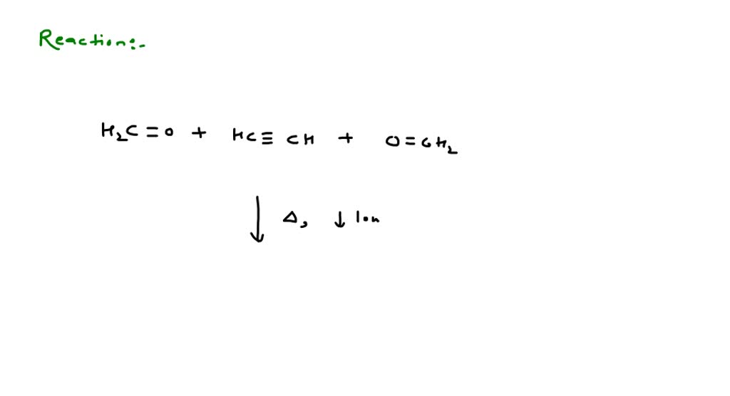 SOLVEDAcetylene and HCHO react in the presence of copper acetylide