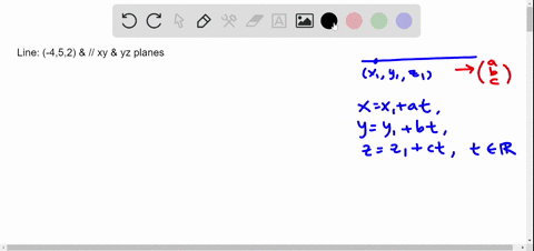 The line passes through the point (2,3,4) and is parallel to the x z ...