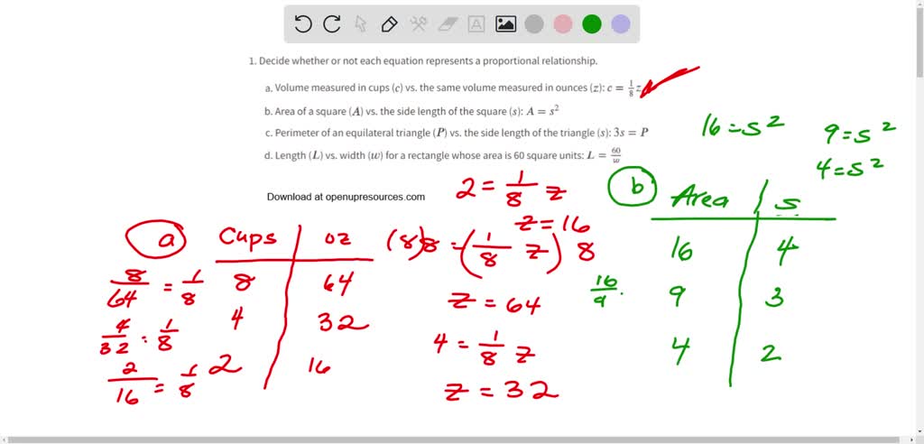 Solved Decide Whether Or Not Each Equation Represents A Proportional Relationship A Volume