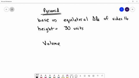 find-the-volume-of-a-pyramid-whose-base-is-an-equilateral-triangle-with-sides-measuring-14-and-whose