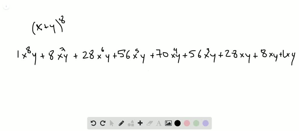 SOLVED:Use Pascal's Triangle To Expand Each Binomial. (x+y)^{8}