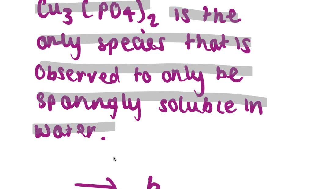 Saturated solutions of sodium phosphate, copper(II) chloride, and