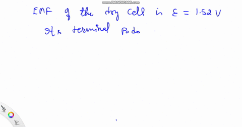 a-dry-cell-has-an-emf-of-152-mathrmv-its-terminal-potential-drops-to-zero-when-a-current-of-25-a-pas