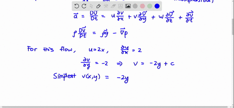 the-x-component-of-velocity-in-an-incompressible-flow-field-is-given-by-ua-x-where-a2-mathrms-1-and-