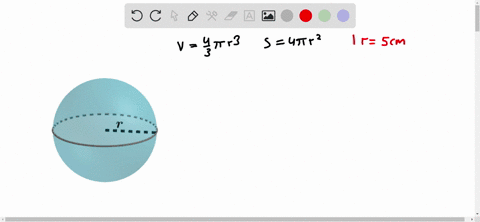 ⏩SOLVED:Find the volume V and surface area S of a sphere of radius 5 ...