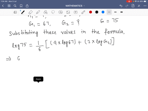 the-geometric-mean-of-six-numbers-is-75-if-the-geometric-mean-of-four-of-them-is-67-what-is-the-geom