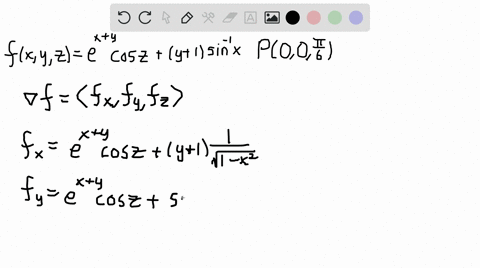 in-exercises-7-10-find-nabla-f-at-the-given-point-fx-y-zexy-cos-zy1-sin-1-x-quad00-pi-6