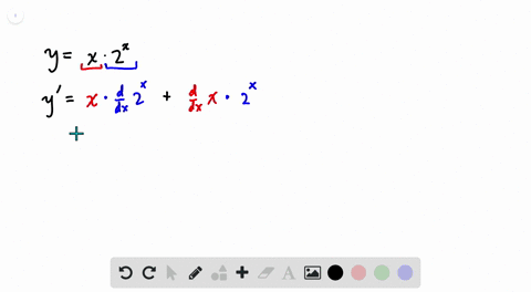 find-the-derivative-assume-that-a-b-c-and-k-are-constants-yx-cdot-2x