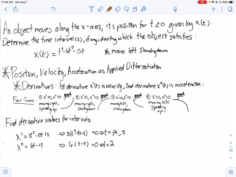 an-object-moves-along-the-x-axis-its-position-at-each-time-t-geq-0-given-by-xt-determine-the-time--5
