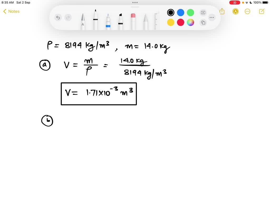 ⏩SOLVED(a) brand of steel has density 8194 kg / m^3 . (a) Find the