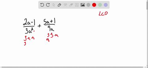 perform-the-indicated-operation-simplify-if-possible-frac2-a-13-a2frac5-a19-a