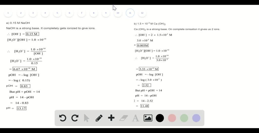 Solved For Each Strong Base Solution Determine