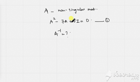 if-mathrma-is-a-non-singular-square-matrix-such-that-mathrma2-7-mathrma5-mathrmi0-then-mathrma-1-___