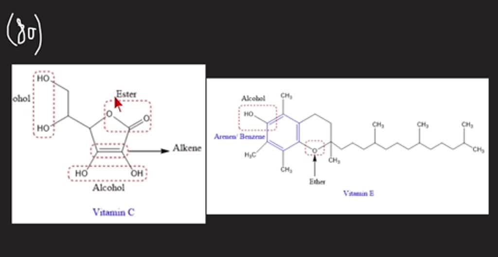 SOLVEDLook up the structures of vitamin C and vitamin E in Section 19.