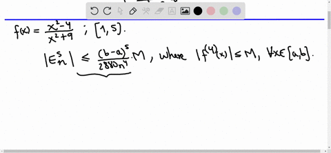 estimate-the-theoretical-crror-if-simpsons-rule-with-n20-is-used-to-approximate-int_15-fracx2-4x29-d