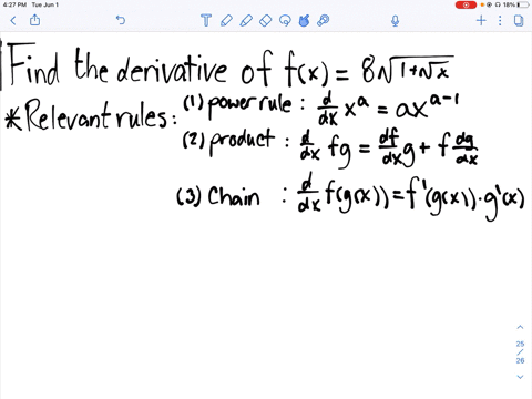 find-the-derivative-of-each-of-the-given-functions-y8-sqrt1sqrtx-2