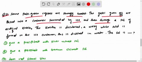 some-pale-green-crystals-are-strongly-heated-the-gases-given-off-are-passed-into-a-container-surroun
